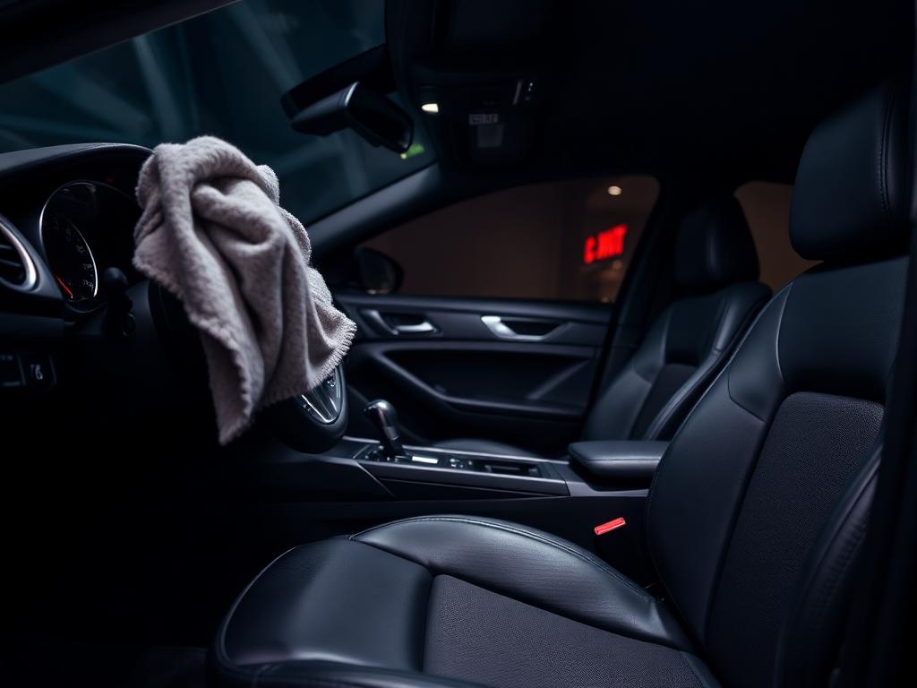 Interior de auto limpio con tablero y butacas detalladas